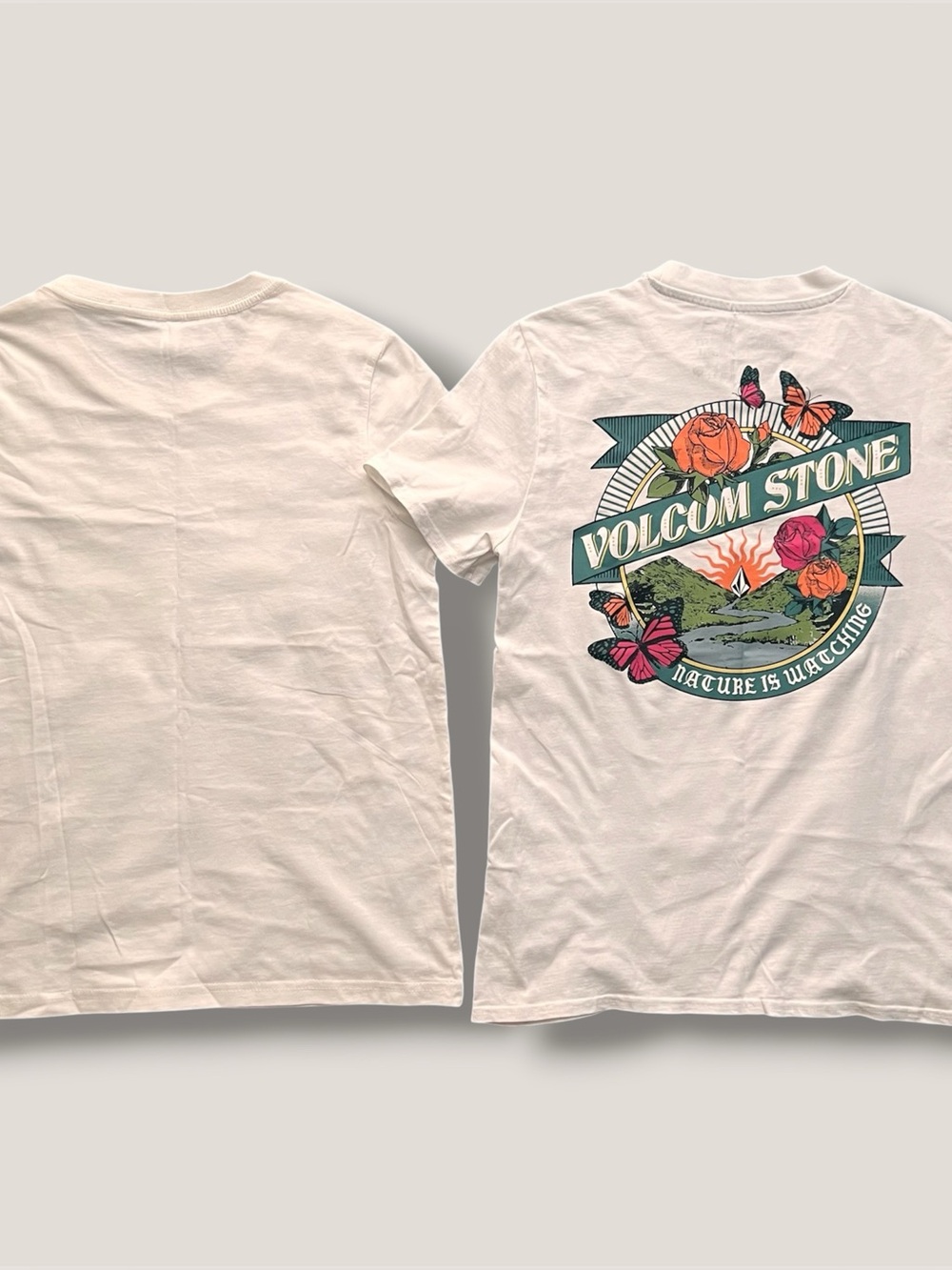 Volcom Tee and Copper Mountain Colorado Bundle of 2 White XS Short Sleeve Tees